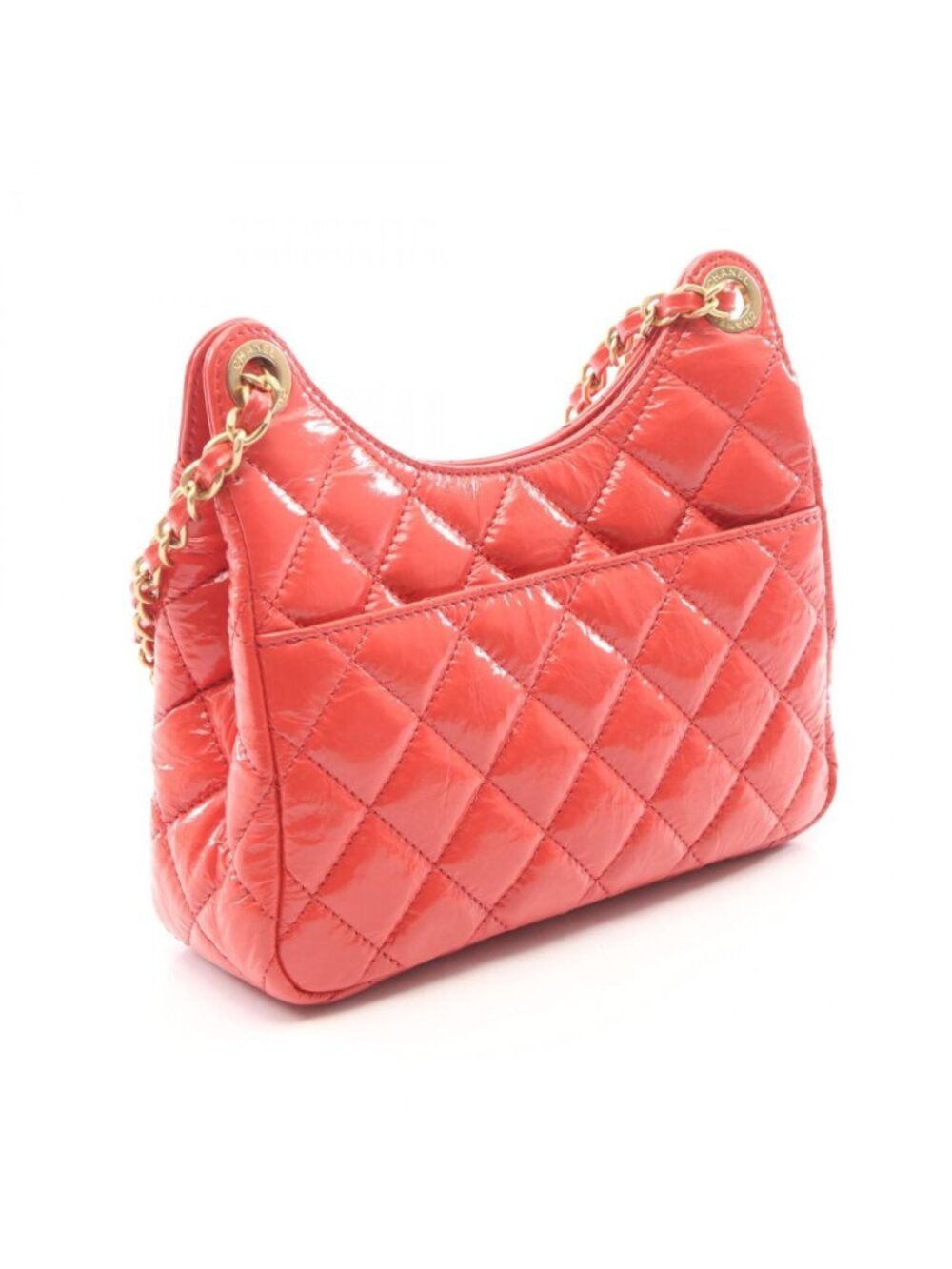 Chanel Shoulder Bag Quilted Small Hobo Coral Pink Leather - Picture 2 of 9